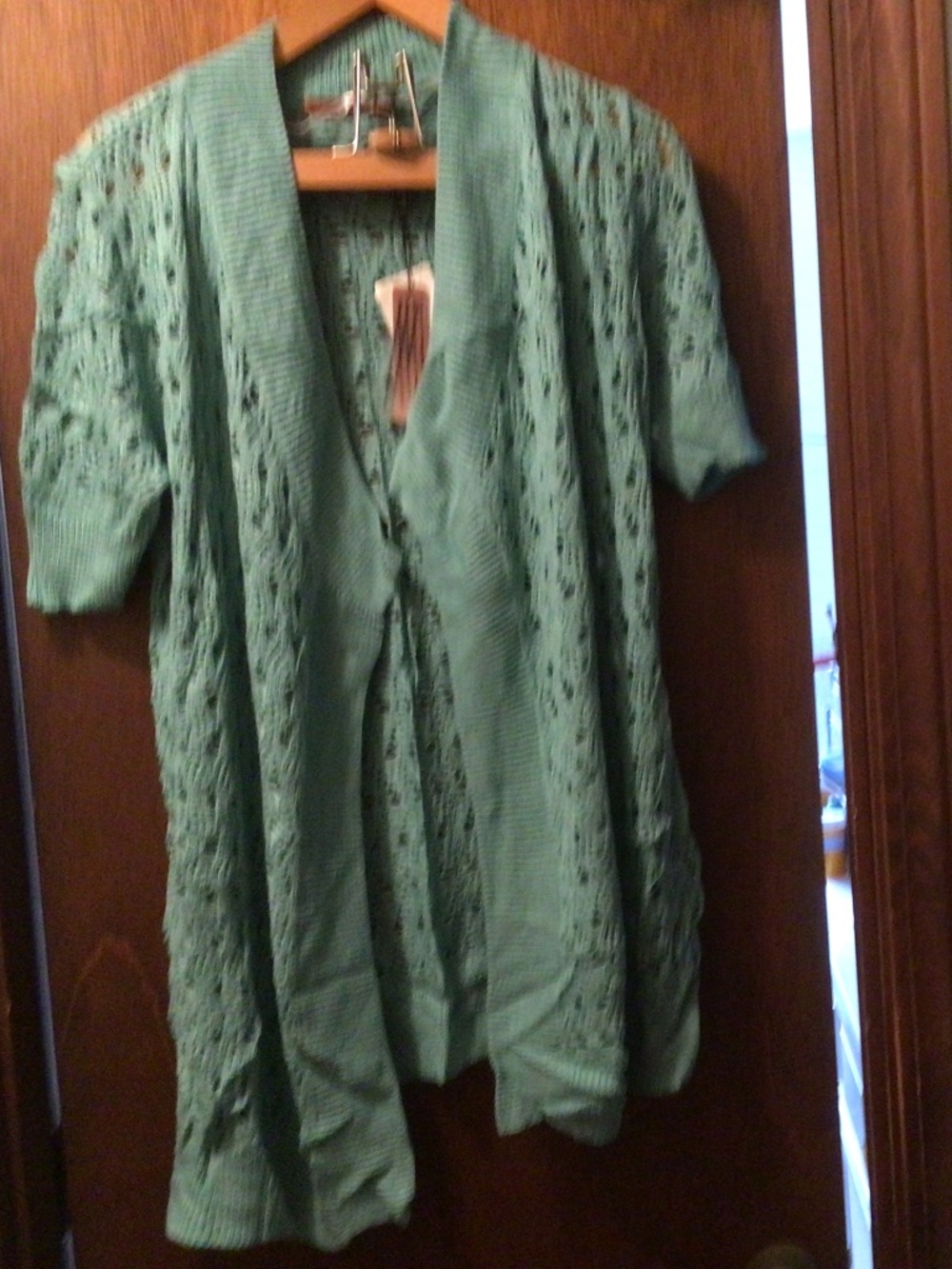 NWT teal belldini ss crochet sweater